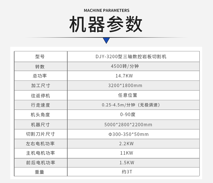 3200三軸巖板切割機參數(shù)